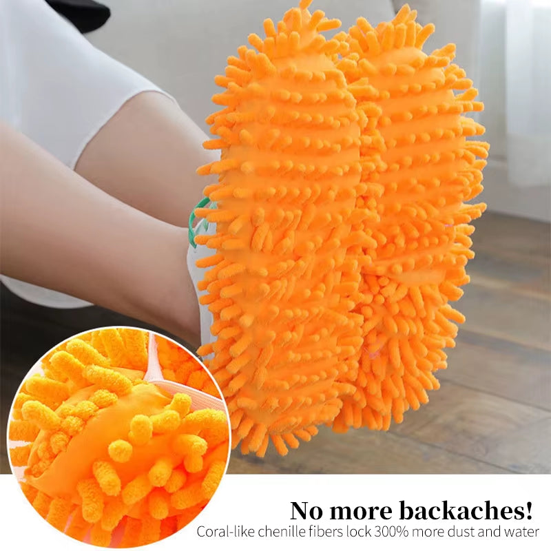 Dust Cleaner Grazing Slippers Chenille Dust Mop Slippers Lazy Shoes Cover Chenille Duster Cloth Bathroom Floor Cleaning Slipper