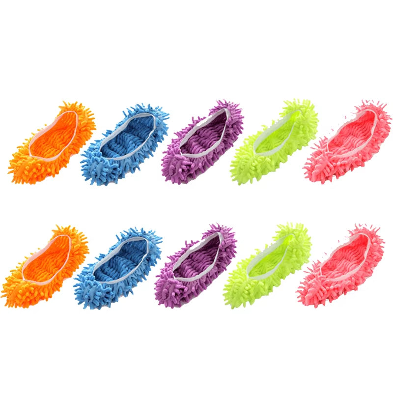 Dust Cleaner Grazing Slippers Chenille Dust Mop Slippers Lazy Shoes Cover Chenille Duster Cloth Bathroom Floor Cleaning Slipper