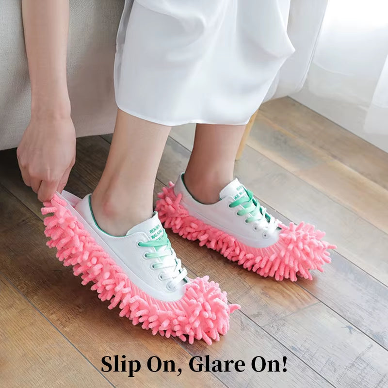 Dust Cleaner Grazing Slippers Chenille Dust Mop Slippers Lazy Shoes Cover Chenille Duster Cloth Bathroom Floor Cleaning Slipper